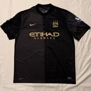 Nike Dri-Fit Manchester City Football Club Black and Gold SoccerJersey XL